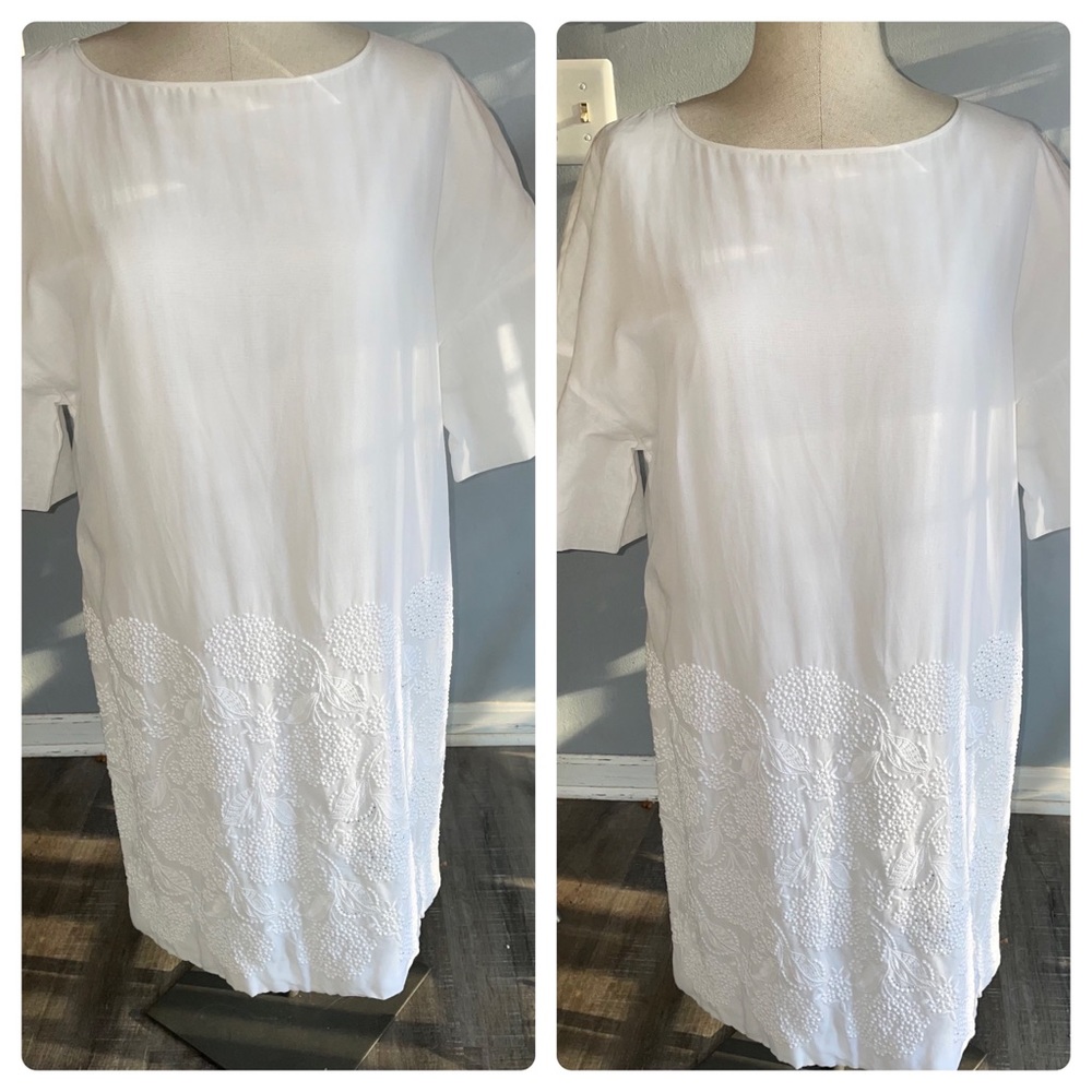 Blumarine Italian white cotton dress wedding